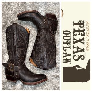 Texas Outlaw Vintage Brown Handmade Cowboy Boots